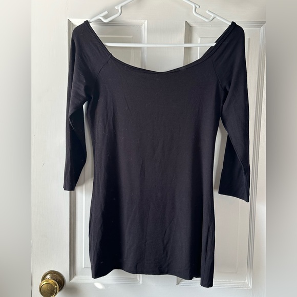NWT Bailey 44 from Anthropologie Black Scoop Neck Shirt - Picture 2 of 6